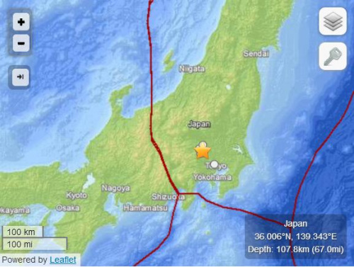 日本琦玉縣發(fā)生4.7級地震震中距東京47公里